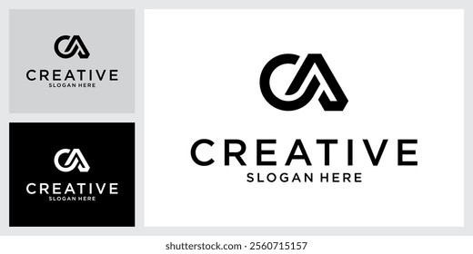 CA or AC initial letter logo design vector template