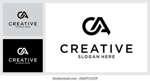 CA or AC initial letter logo design vector template