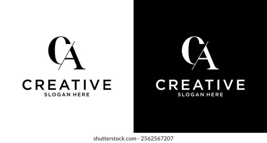 CA or AC initial letter logo design vector template