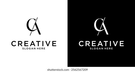 CA or AC initial letter logo design vector template