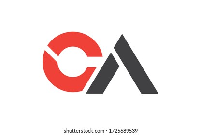 Diseño de logotipo inicial de carta CA o AC, plantilla de vector