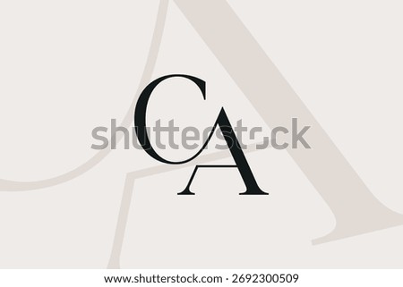 CA or AC letter logo icon design. Classic style luxury initials monogram.