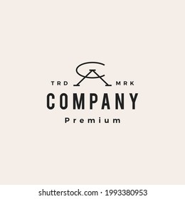 ca ac letter mark initial hipster vintage logo vector icon illustration