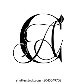 ca, ac, monogram logo. Calligraphic signature icon. Wedding Logo Monogram. modern monogram symbol. Couples logo for wedding