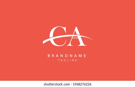 CA Alphabet initial swoosh Abstract Icon Logo vector illustration