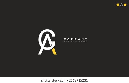 Letras alfabetas CA Iniciales Monograma AC, C y A