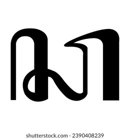 " Ca" alphabet sign or symbol. Javanese Hand writting. Vector of hanacaraka signs or symbols. Indonesia Traditional languages from java