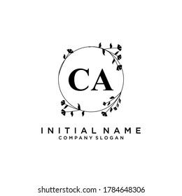 CA Beauty vector initial logo, handwriting logo of initial signature, wedding, fashion, jewerly, boutique, floral and botanical with creative template for any company or business.