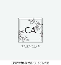 CA Beauty vector initial logo art, handwriting logo of initial signature, wedding, fashion, jewerly, boutique, floral and botanical with creative template for any company or business