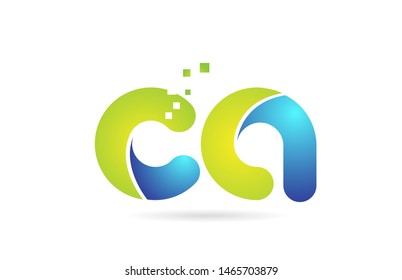 ca c a blue green alphabet combination letter logo design suitable for a company or business