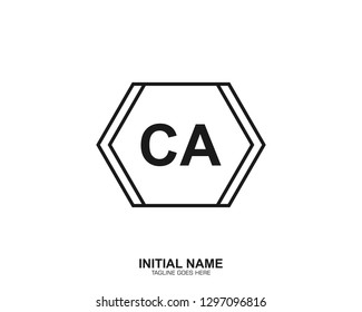 CA C A Initial logo letter with minimalist concept vector