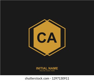 CA C A Initial logo letter with minimalist concept vector