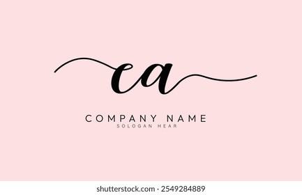 CA A C initial signature logo template vector