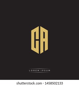 CA C A Logo Emblem Capital Letter Modern Template EPS 10 With Black Background