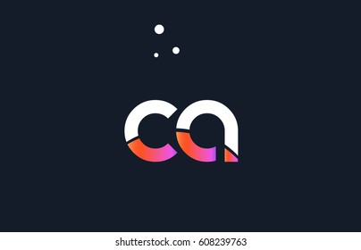ca c a  pink modern creative purple alphabet white blue gradient company letter logo design vector icon template