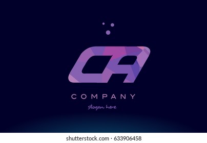 ca c a polygon polygonal letter alphabet text pink purple dots creative company logo vector icon design template