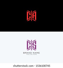 CA CS monogram Logo Set modern graphic design, Inspirational logo design for all companies. -Vectors