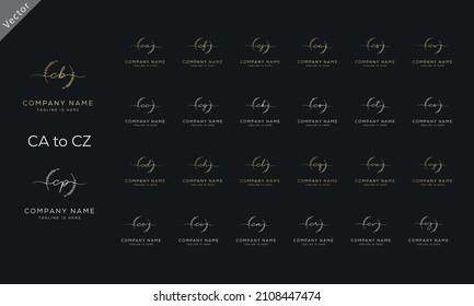 AC a CZ Firma inicial vector de plantilla de logotipo