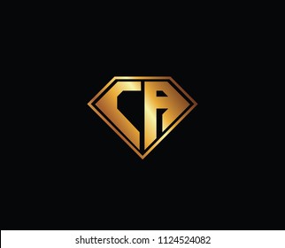 CA diamond shape gold color design