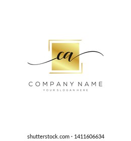 CA handwriting initial logo template vector.