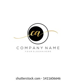 CA handwriting initial logo template vector.