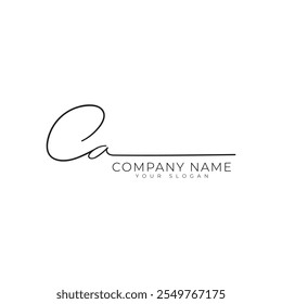 ca handwritten signature monogram letter logo design template for personal branding or business