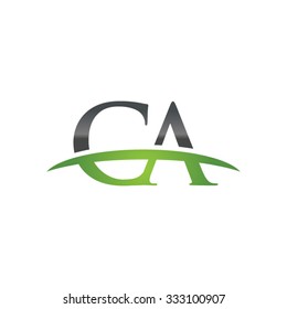 CA initial company green swoosh logo