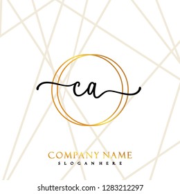 CA Initial Handwriting logo template vector