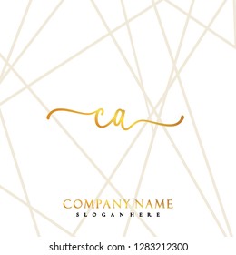 CA Initial Handwriting logo template vector