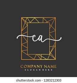 CA Initial Handwriting logo template vector