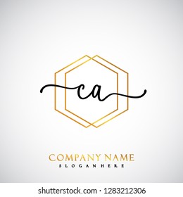 CA Initial Handwriting logo template vector
