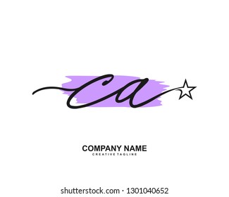 CA Initial Handwriting Logo Template Vector