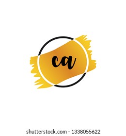 CA  Initial Handwriting logo template vector