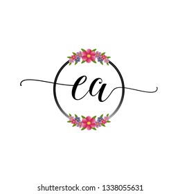 CA  Initial Handwriting logo template vector
