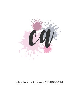 CA  Initial Handwriting logo template vector