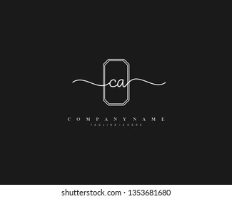 CA initial handwriting logo template vector