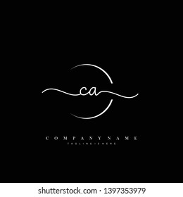 CA initial handwriting logo template vector