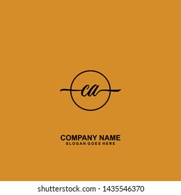 CA Initial handwriting logo template vector
