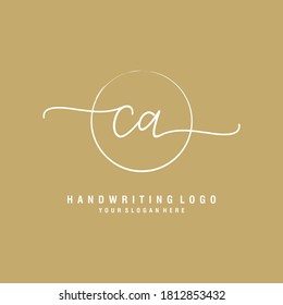 CA Initial handwriting logo template vector