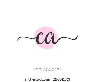 CA Initial handwriting logo vector