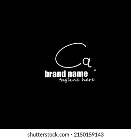Ca initial handwriting logo vector