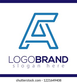 CA Initial Letter line Logo vector element. line Initial Letter Logo template