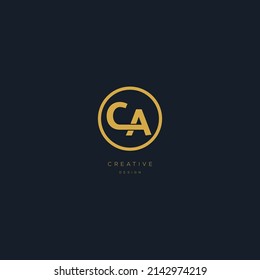 plantilla de diseño de logotipo de letras iniciales de CA