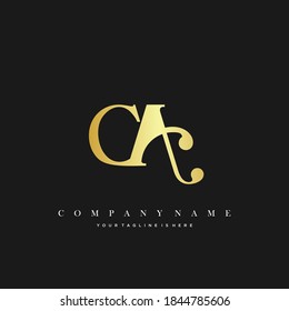 Diseño de plantillas de lujo de logotipo de carta inicial de CA