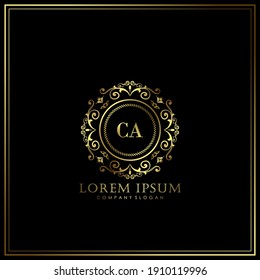 CA Initial Letter Luxury Logo template in vector art for Restaurant, Royalty, Boutique, Cafe, Hotel, Heraldic, Jewelry, Fashion and other vector illustration.