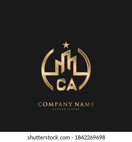 CA Initial Letter Real Estate Luxury house Logo Vector art for Business, Building, Architecture