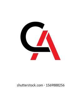 CA Initial logo Capital Letters Black and Red colors 002