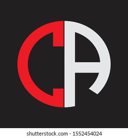 CA Initial Logo design Monogram Isolated on black background