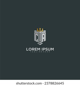 CA initial monogram for crown and shield logo design