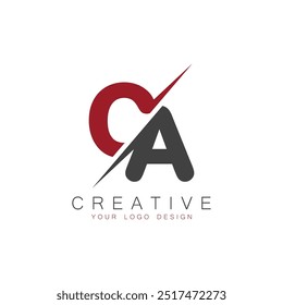 Monograma inicial CA com logotipo criativo letra